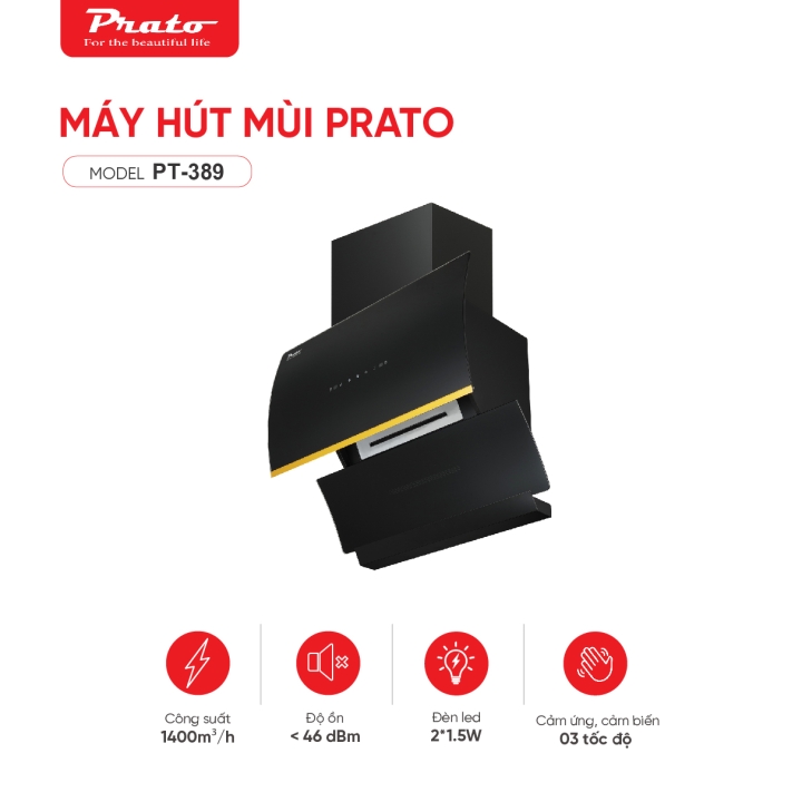 Máy hút mùi kính vát Model: PT-389